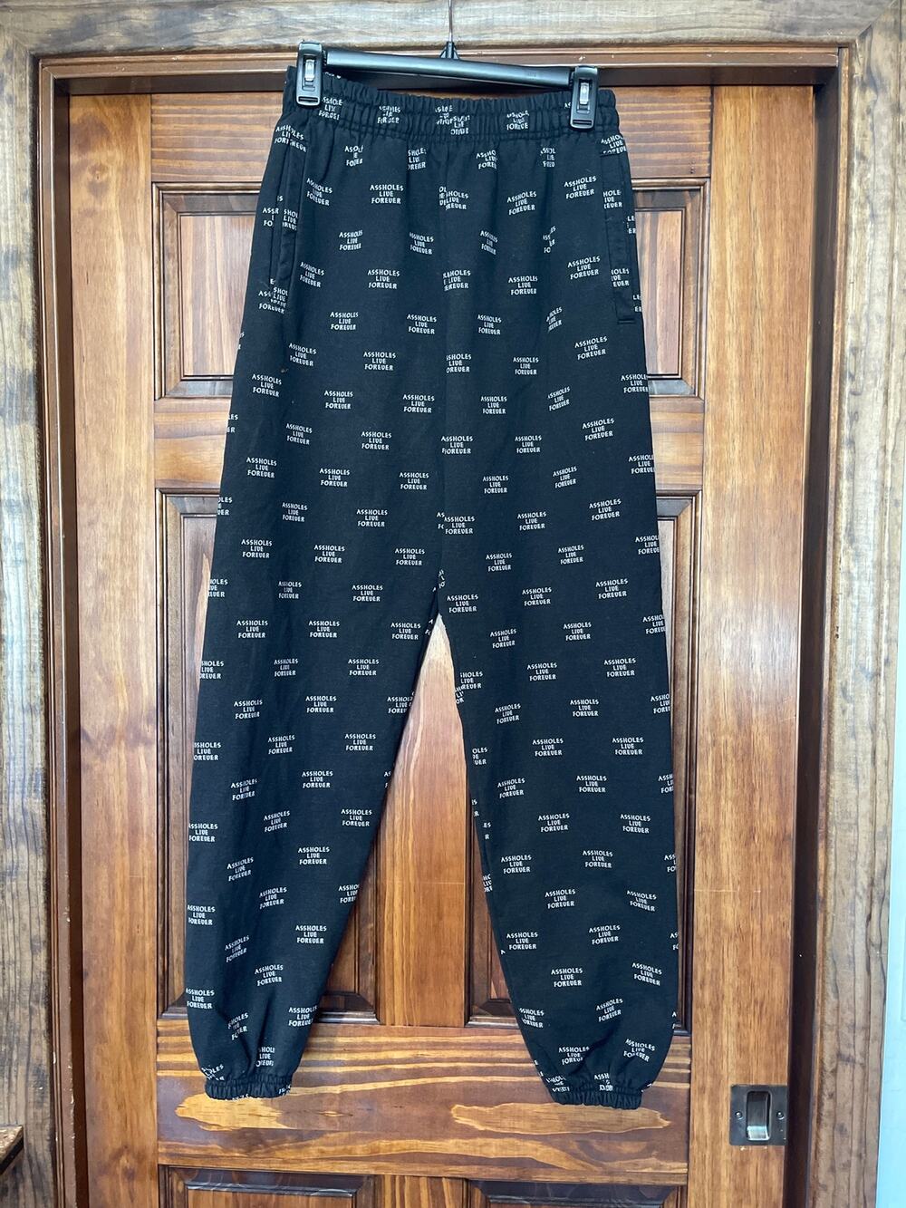 Linda Finegold Assholes Live Forever (ALF) script sweatpants M